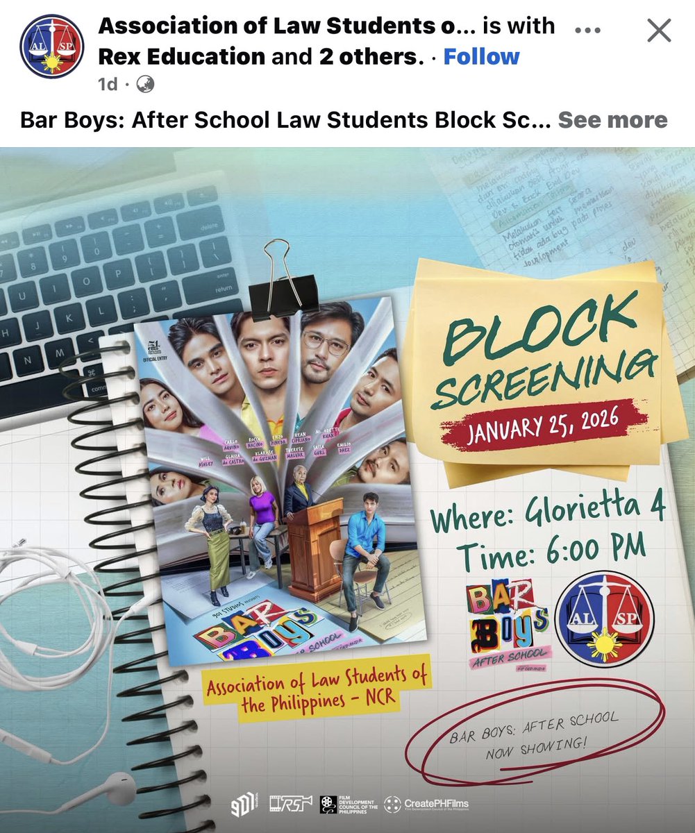 hyookloml's tweet image. So happy to see many orgs still holding block screenings for BBAS. 

For an indie movie, it really was a successful run for BBAS. Well deserved 👏 @BarBoysMovie