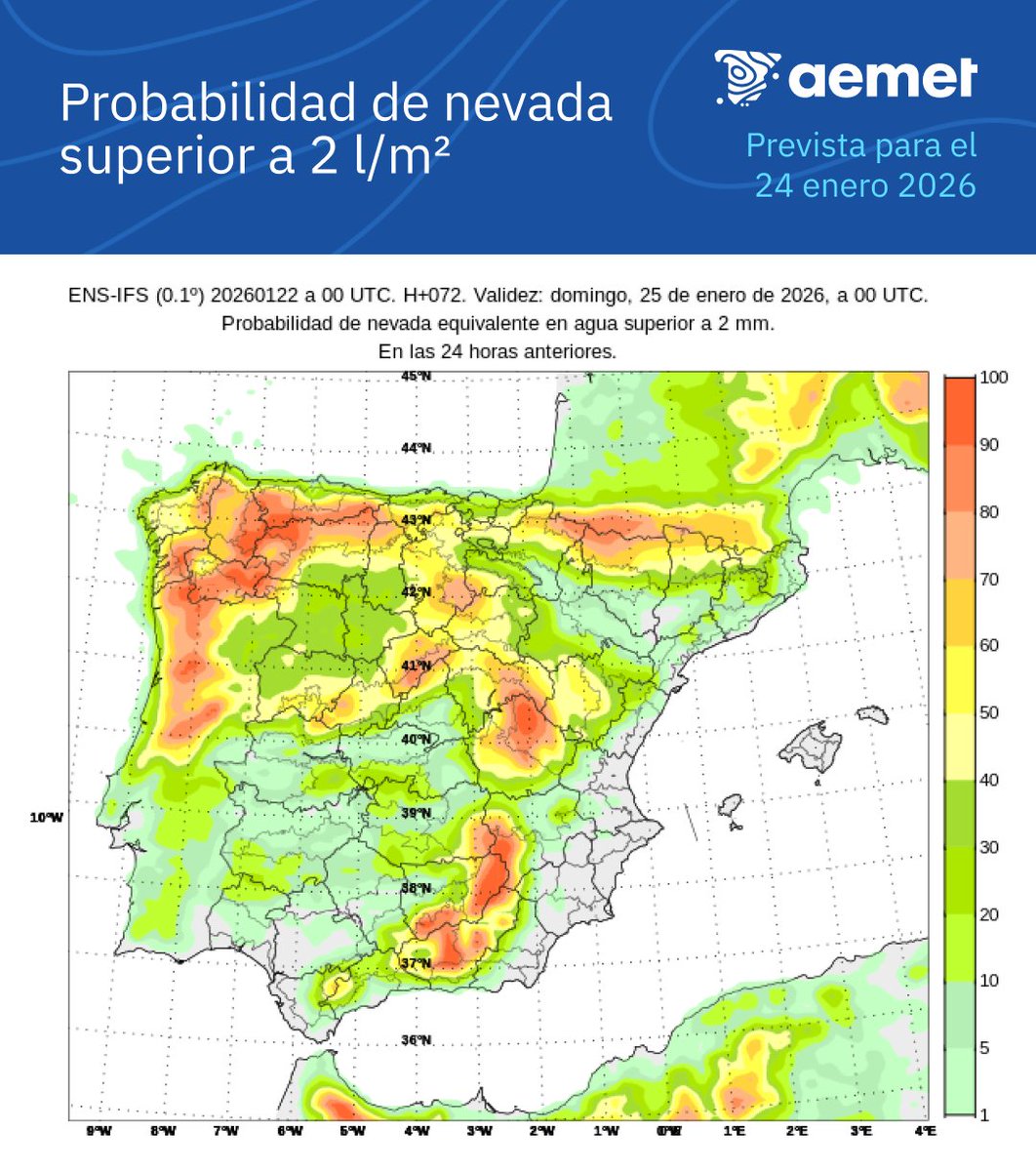 AEMET_Esp's tweet photo. ⛄️ La borrasca Ingrid provocará nevadas en cotas bajas, sobre todo en el noroeste peninsular.

➡️ Nevará en forma de chubascos, que pueden acumular varios centímetros en el suelo en poco tiempo.

➡️ Puede haber dificultades en la circulación. Consulta el estado de las carreteras. https://t.co/WB3VsJCnoj
