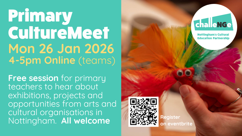 ChalleNGeNottm's tweet photo. 📢Calling all Nottm City Primary staff!

Don't forget to join us next week for CultureMeet - get signed up to hear first hand what's coming down the tracks. You never know what could happen...
Book via the QR code/website, link in bio.

👋We would love to see you! https://t.co/MayUvgfnpe