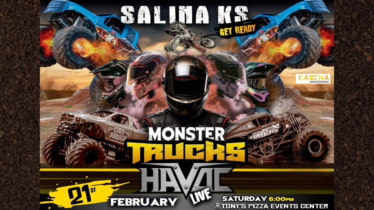 Monster Trucks Havoc Live + Freestyle Motocross is coming to TPEC on Saturday, February 21st!

Doors: 4:00 PM | Show: 6:00 PM
Early Bird tickets available NOW–2/9 at the TPEC Box Office only!
Standard pricing: Feb 10–20
Day-of-show pricing: Feb 21

Don’t miss it!
