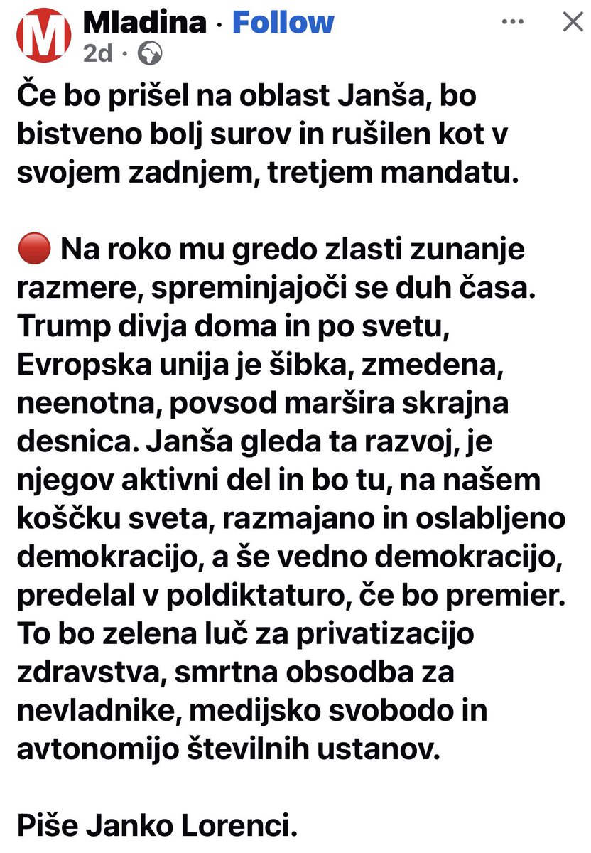 Še mnogo huje bo, <a href="/SpletnaMladina/">Mladina</a> 🤠

Poštenim ne bo treba več delati za lenuhe.