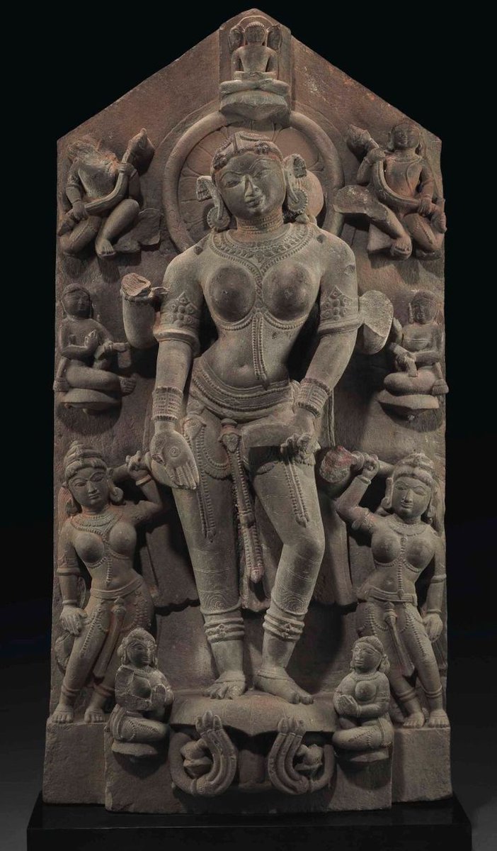 A beautiful idol of Shrut Devi (Jina Saraswati) an exquisite 11th-century sandstone sculpture of Sarasvati from the Rajasthan region of India, currently exhibited at the Asian Civilisations Museum, Singapore.

 #jainism