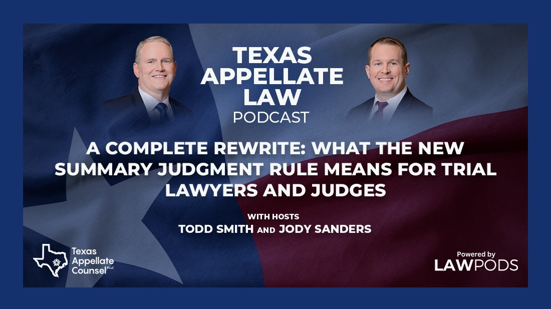 Texas Appellate Law Podcast tweet media