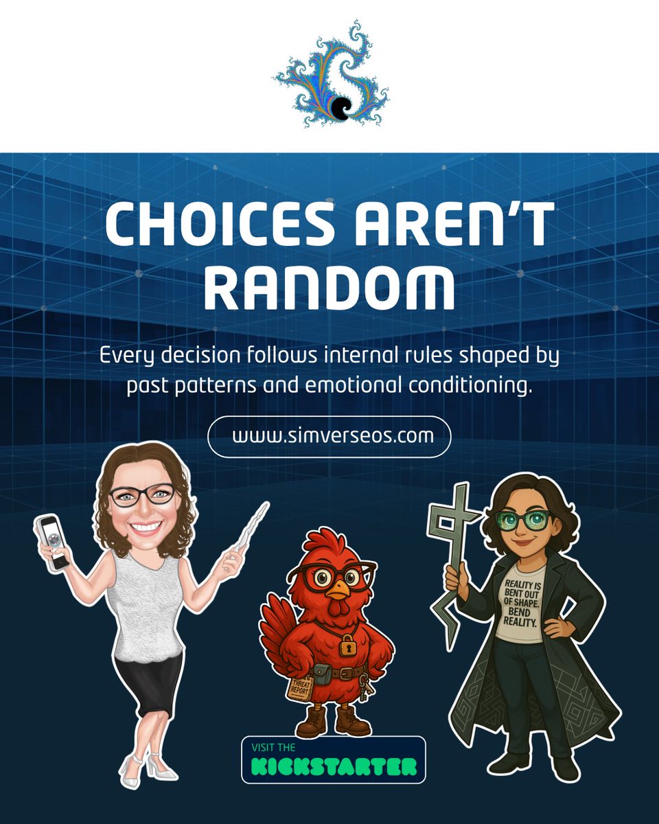 simverseos's tweet photo. Every decision follows internal rules. 
Those rules are shaped by past patterns, conditioning, and emotional history, not spontaneity. 
Understanding the rule-set changes how choices feel. 
👉 https://t.co/xG6iT09r2u 

#SimverseOS #KickstarterIndie #SystemsAwareness https://t.co/VyHGJw53Px