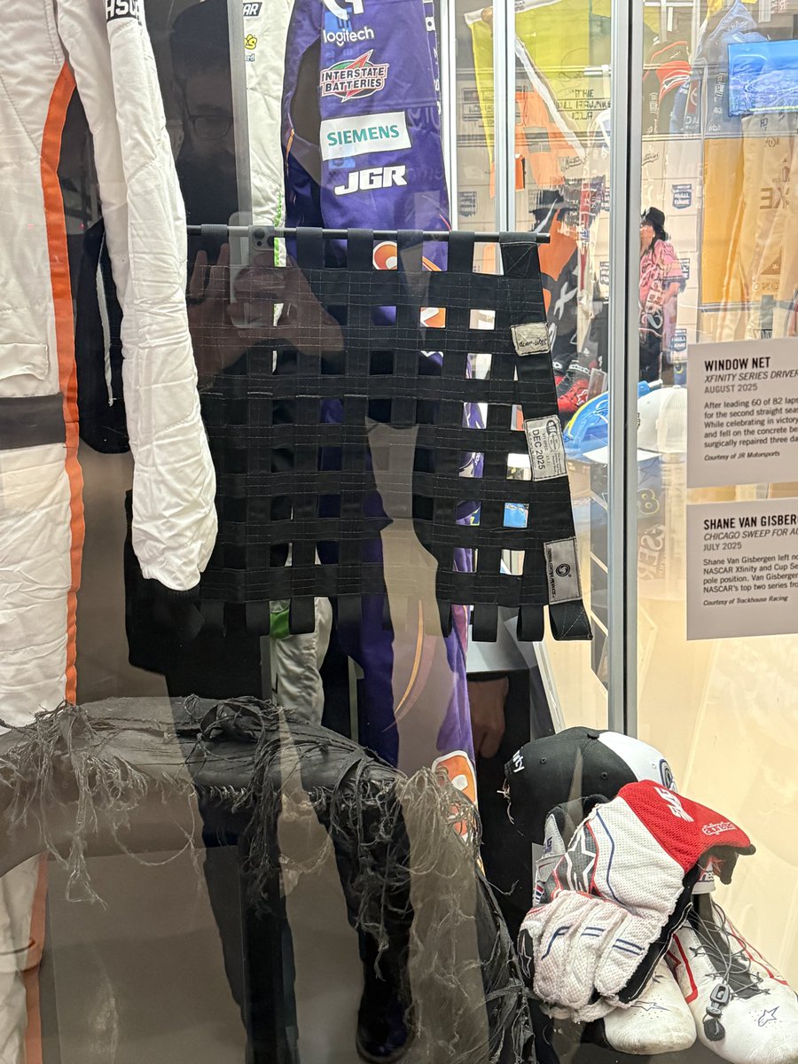 JohnNewby_'s tweet image. Connor Zilisch’s window net from his Watkins Glen fall is in the Hall of Fame’s memorable moments collection.