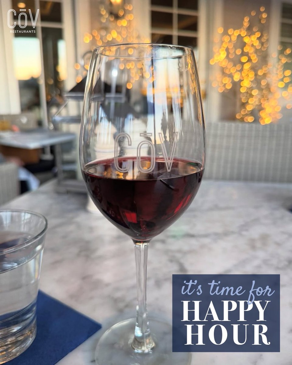 HAPPY HOUR at CōV is the perfect moment to unwind and sip on a glass of wine. See you here! 🍷

M-F | 4-6pm
Sat. | 10-4pm

📸 <a href="/jfloria/">Janet Floria</a>

#LifeAtTheCoV #HappyHour