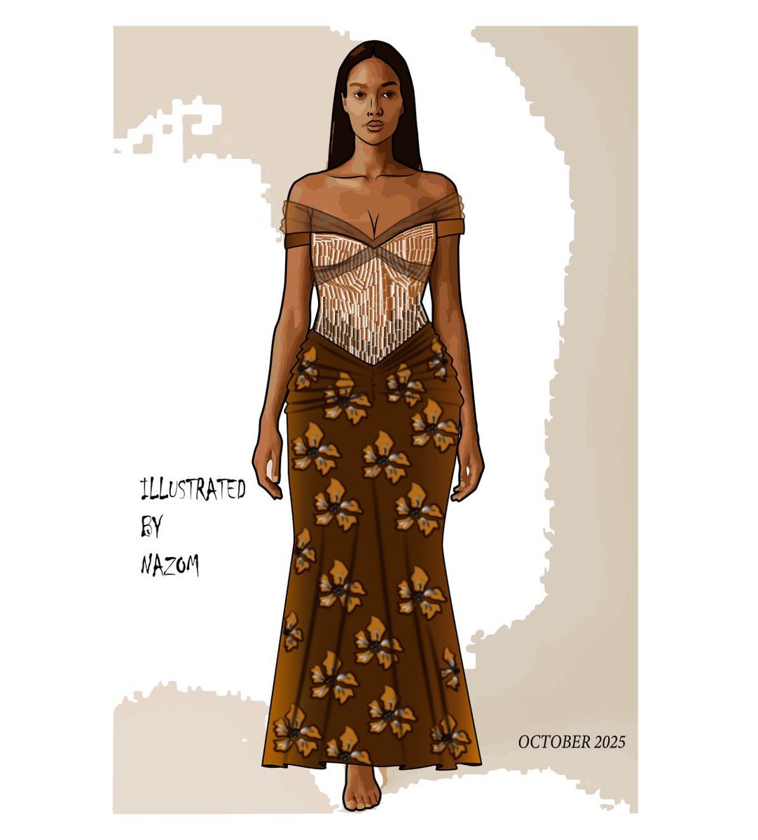 Did some Asoebi designs a while back and one thing I realized is detailing and proper representation is KEY. Clean lines won’t save a bad fashion illustration.  
If the garment logic is wrong, or if it isn’t even represented, everyone can feel it.
