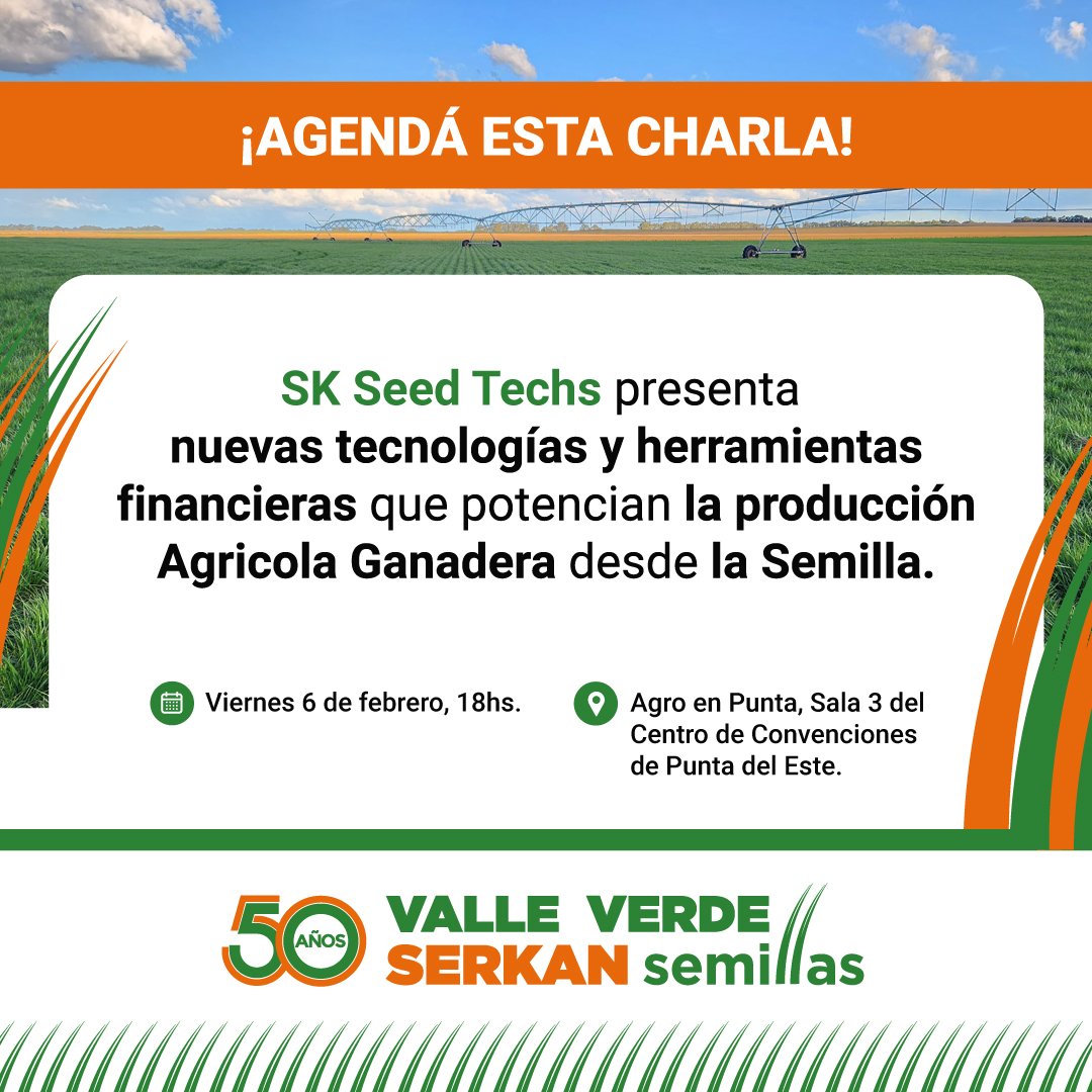 SerkanSemillas's tweet image. Tecnologías de vanguardia validadas en países líderes 🌎 mundiales en I+D Agropecuario que llegan al campo uruguayo para potenciar tu producción Agricola y Pastoril aún en condiciones de deficits hidricos!💪

Las presentamos en @agroenpunta junto a nuevas herramientas 💲…
