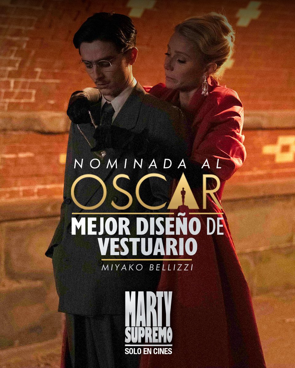 Te presentamos las nominaciones que recibieron nuestras películas en los Premios de la Academia.

9 nominaciones para Marty Supremo y 1 para The Smashing Machine. 👏
¡Enhorabuena! 🍾🎬 #oscars #martysupreme #thesmashingmachine