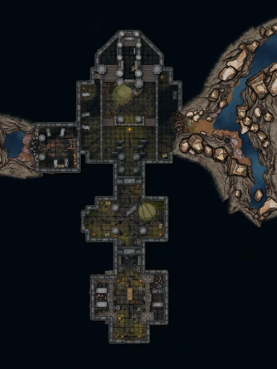 Amis rôlistes, voici une carte de la crypte de BG3 réalisée par Bibliomaniac. Utile pour faire remonter des souvenirs et assez sympa. Trollez vos joueurs, aucun morts-vivants dedans reddit.com/r/battlemaps/c… #jdr #dnd @Baldur's Gate 3 #rpg #pathfinder