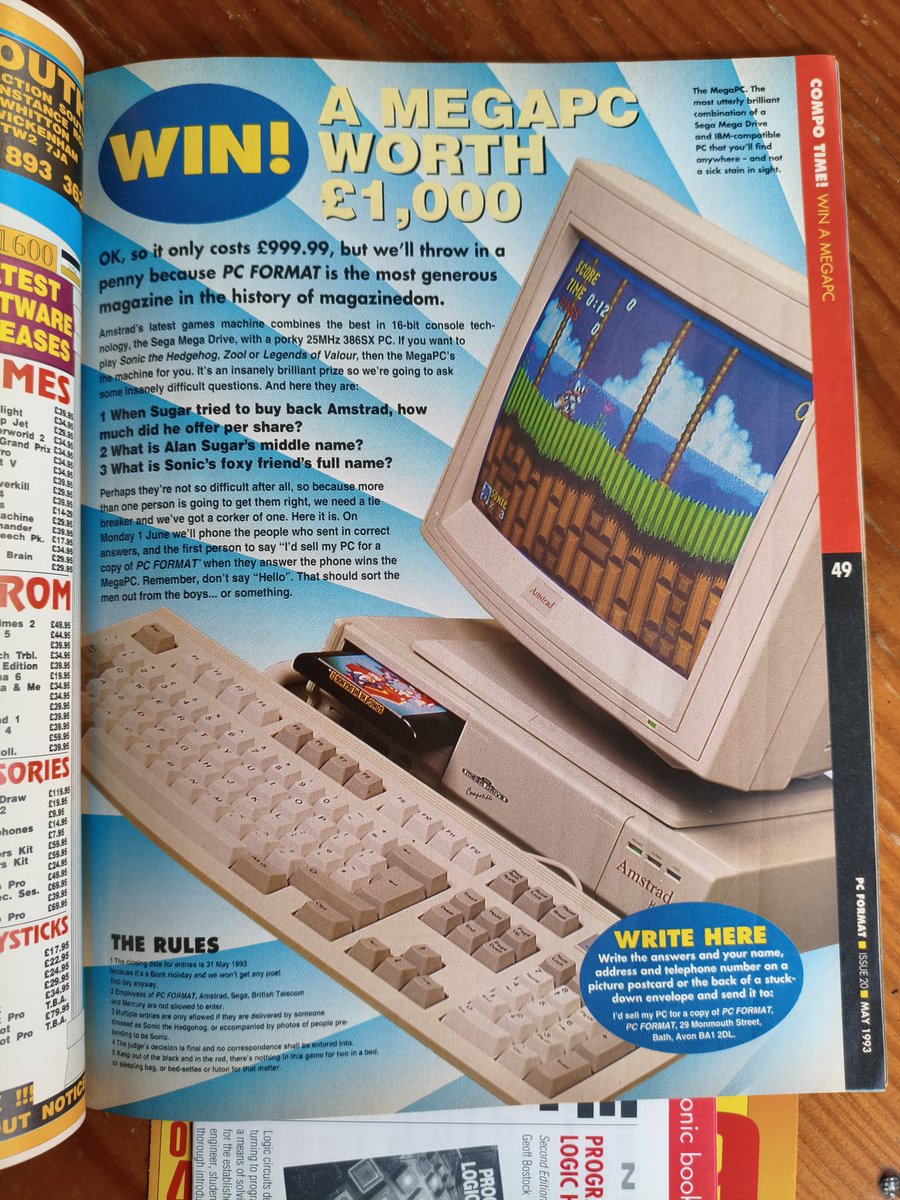 "A MegaPC worth £1000"

An advertising of a PC with a Megadrive cartridge port on PC Format issue 20 May 1993.