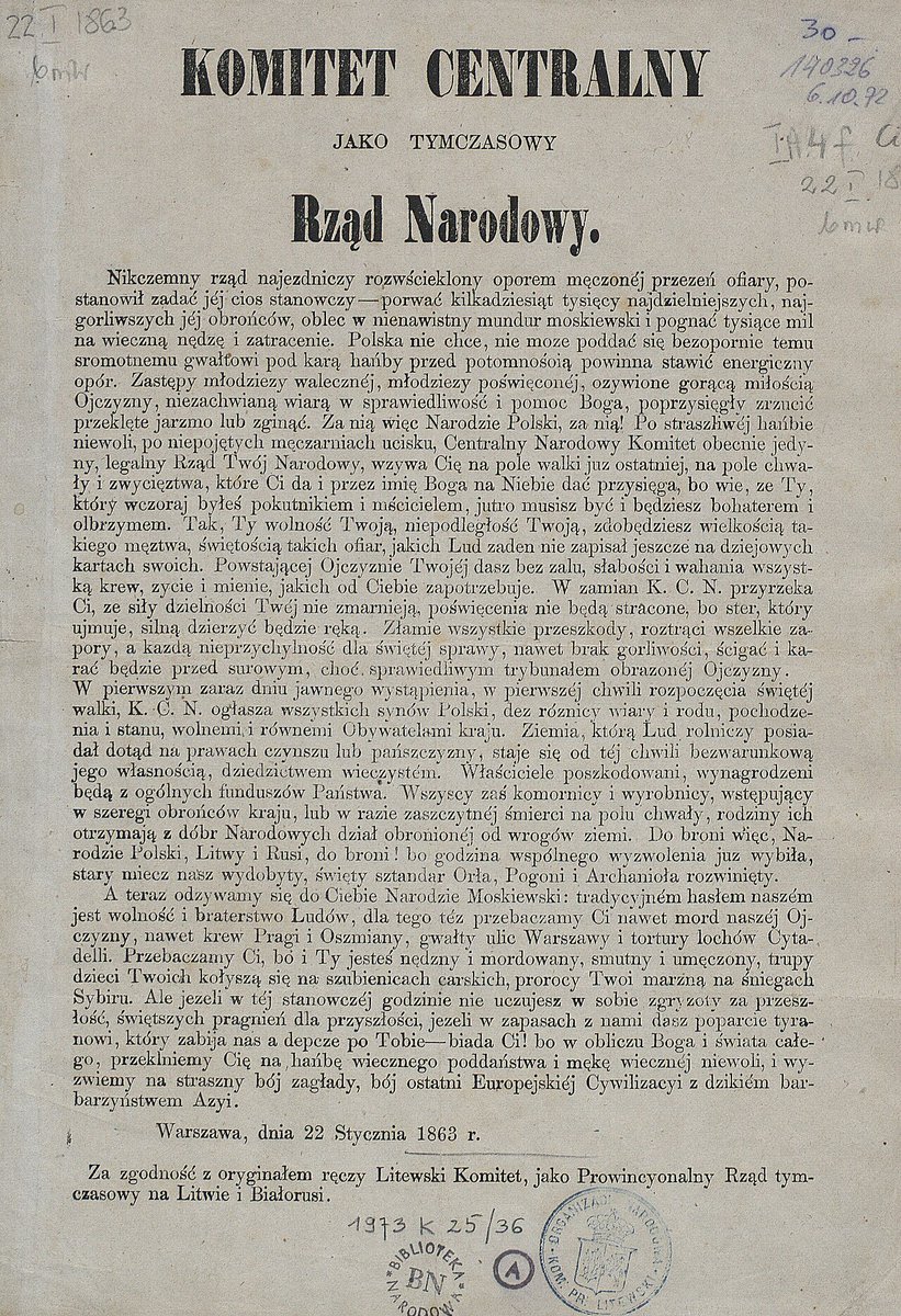🇵🇱 163 lata temu Polacy, Litwini i Rusini stanęli ramię w ramię przeciw carskiemu zaborcy. Choć powstanie zakończyło się klęską, pamięć o bohaterach, którzy walczyli o wolność i niepodległość, wciąż żyje. Cześć i chwała bohaterom, wieczna pamięć poległym! ✊🇵🇱🇱🇹🇺🇦
