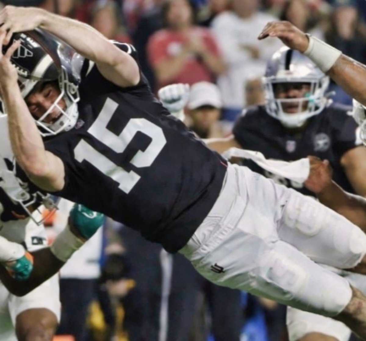 TotalProSports's tweet photo. It's fourth down. Mendoza takes off on a scramble. He gets the first down... He is still going! TOUCHDOWN RAIDERS!!!

Chiefs 47 - Raiders 6 https://t.co/ZfMDsllN5v