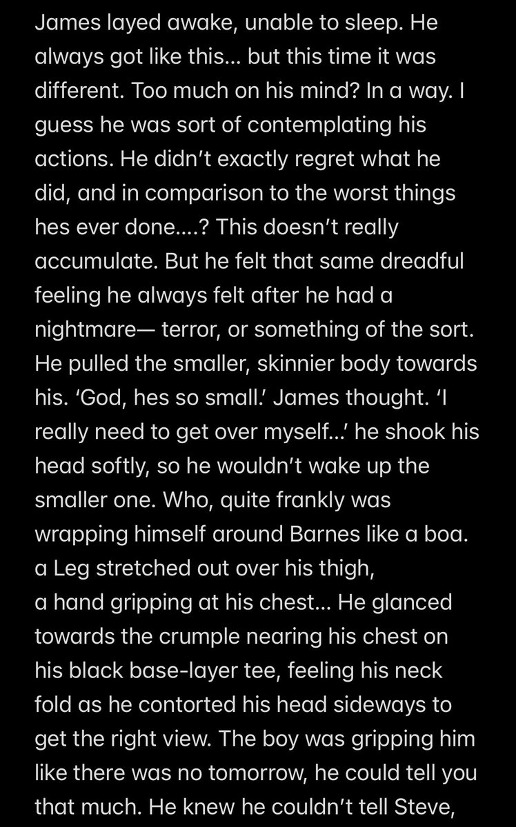 m0tleyscrew's tweet image. writing for once in my life (likely a oneshot) its peter and bucky… 😓 eh i will be writing hankcon soon though. #WIP