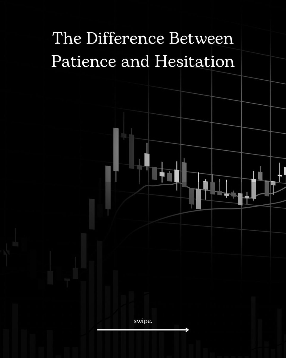 NexusTradesBash's tweet image. Patience is waiting because your criteria aren’t met. Hesitation is waiting because you’re afraid to commit. One comes from clarity and rules, the other from doubt and overthinking, and knowing the difference changes how you trade.

 #TraderDiscipline #NexusTradesBash