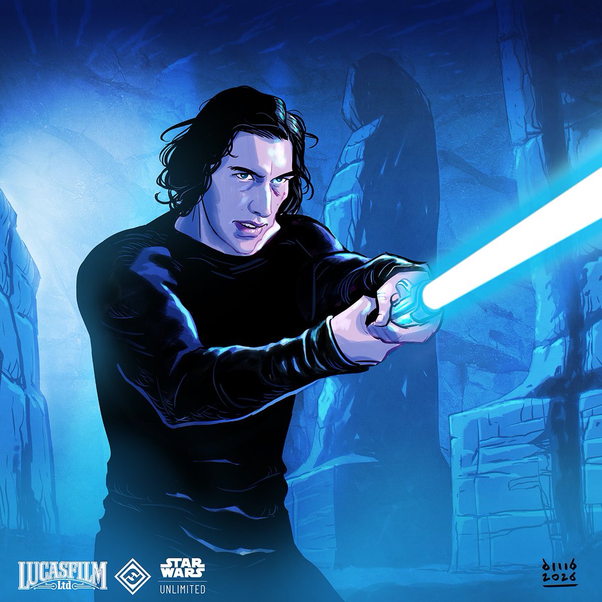 Ben Solo! New artwork reveal from the 7th set: A Lawless Time 🎲 #starwars #starwarsunlimited #fantasyflightgames