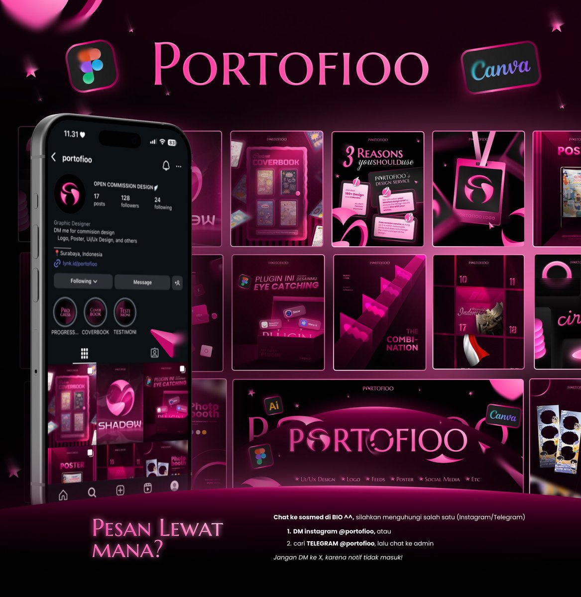 ✷ PORTOFIOO | Joki poster, ppt, logo, ui/ux, etc. tweet media