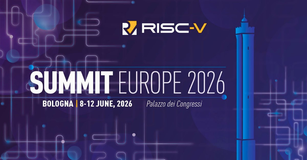 🚀 RISC-V Summit Europe 2026 is coming to Bologna, Italy, June 8–12!

Call for papers is OPEN – share your research, lessons learned, or new tech innovations on RISC-V. Connect with Europe’s top industry, academic &amp; open-source leaders.

Submit now > riscv-europe.org/summit/2026/ca…