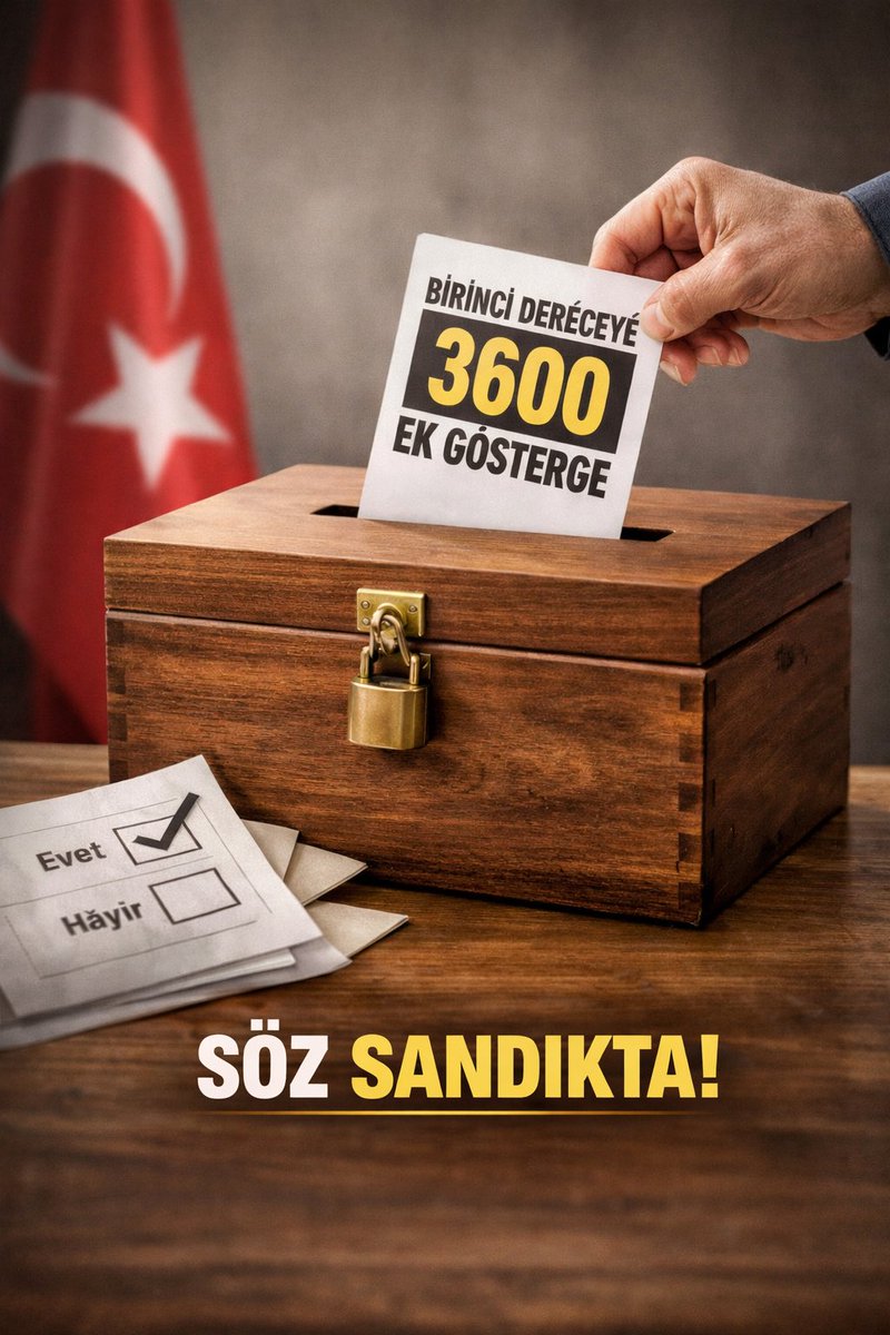 <a href="/selahattinertan/">sertan</a> <a href="/AvOzlemZengin/">Av. Özlem Zengin 🇹🇷</a> <a href="/RTErdogan/">Recep Tayyip Erdoğan</a> <a href="/vedatbilgn/">Vedat Bilgin</a> <a href="/isikhanvedat/">Prof. Dr. Vedat Işıkhan</a> Üç yıldır duyulmayan sesimiz,
sandıkta yankı bulacak!
Birinci Dereceye 3600 Ek Gösterge adaleti nerede?
#BirinciDereceye3600 
#BirinciDereceye3600Torbaya
#EmekliMemuradaSeyyanen
#EmekliMemur
#MemurEmeklisi
#MemurEmeklisineAdalet 
#TürkBayrağıNamusumuzdur 
#AkpMhpEmekliyiBitirdi