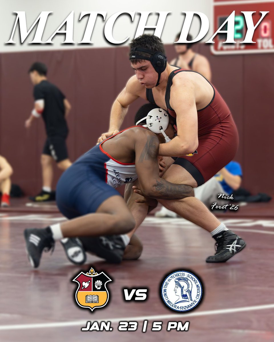 Varsity Wrestling: <a href="/SarumWrestling/">Salisbury Wrestling</a> visits Hotchkiss for a 5 p.m. contest. #GoKnights