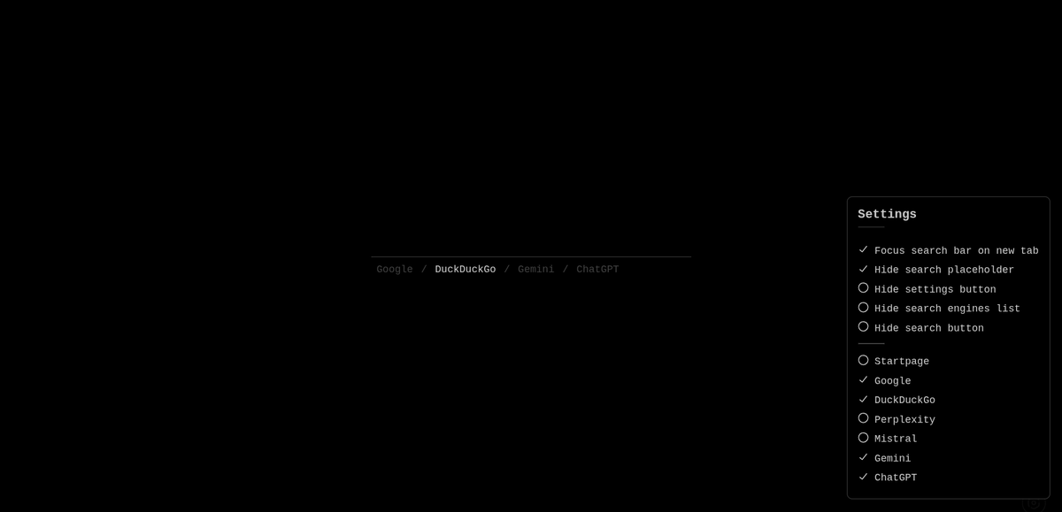 mouadbt04's tweet photo. Built my first project that actually can be called a fully working working that solve problem: Min-Tab — tab Chrome extension

Multi-search engines + quick suggestions + full keyboard support
u can try it here : https://t.co/XPDndTVWGC https://t.co/WFJrTSWGZL
