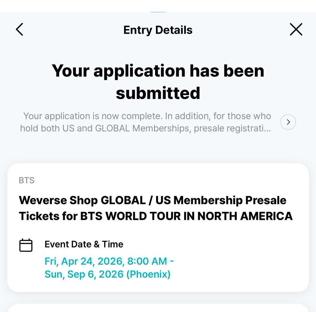 pengu115775959's tweet photo. WTS ARMY WEVERSE PRESALE CODE
BTS WORLD TOUR ARIRANG

$15
paypal or zelle
will give you my log in to tm
CHICAGO ONLY ‼️

wts wtb lfb lfs ticket tix rent membership presale https://t.co/TELcThXBSU
