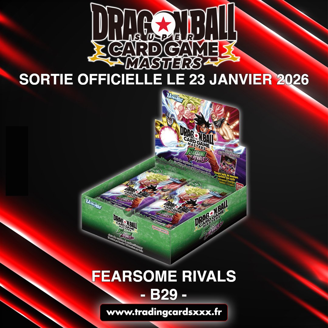 L'extension Dragon Ball Super Masters Fearsome Rivals est disponible sur le site.

tradingcardsxxx.fr/collections/dr…

#b29 #fearsomerivals #dbs #dragonballsuper #dbz