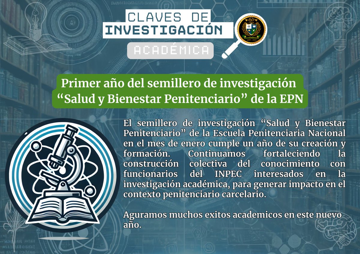 Gracias a los pasos de la investigación académica, hoy celebramos el primer año del semillero “Salud y Bienestar Penitenciario” de la Escuela Penitenciaria Nacional.
Un proceso de construcción colectiva del conocimiento.