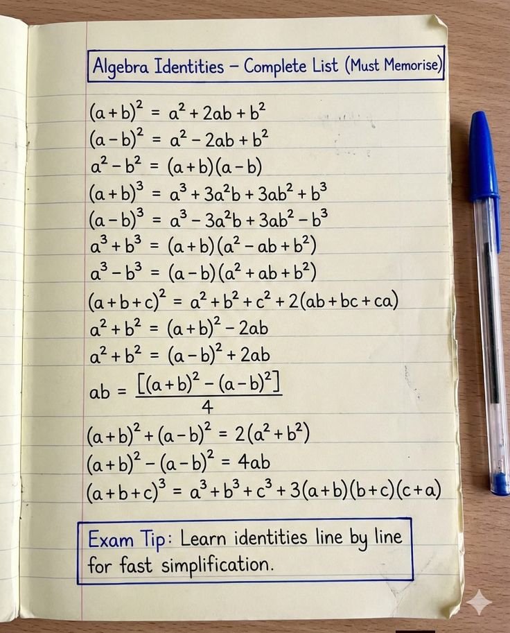 Nas_tech_AI's tweet image. Algebra Identities