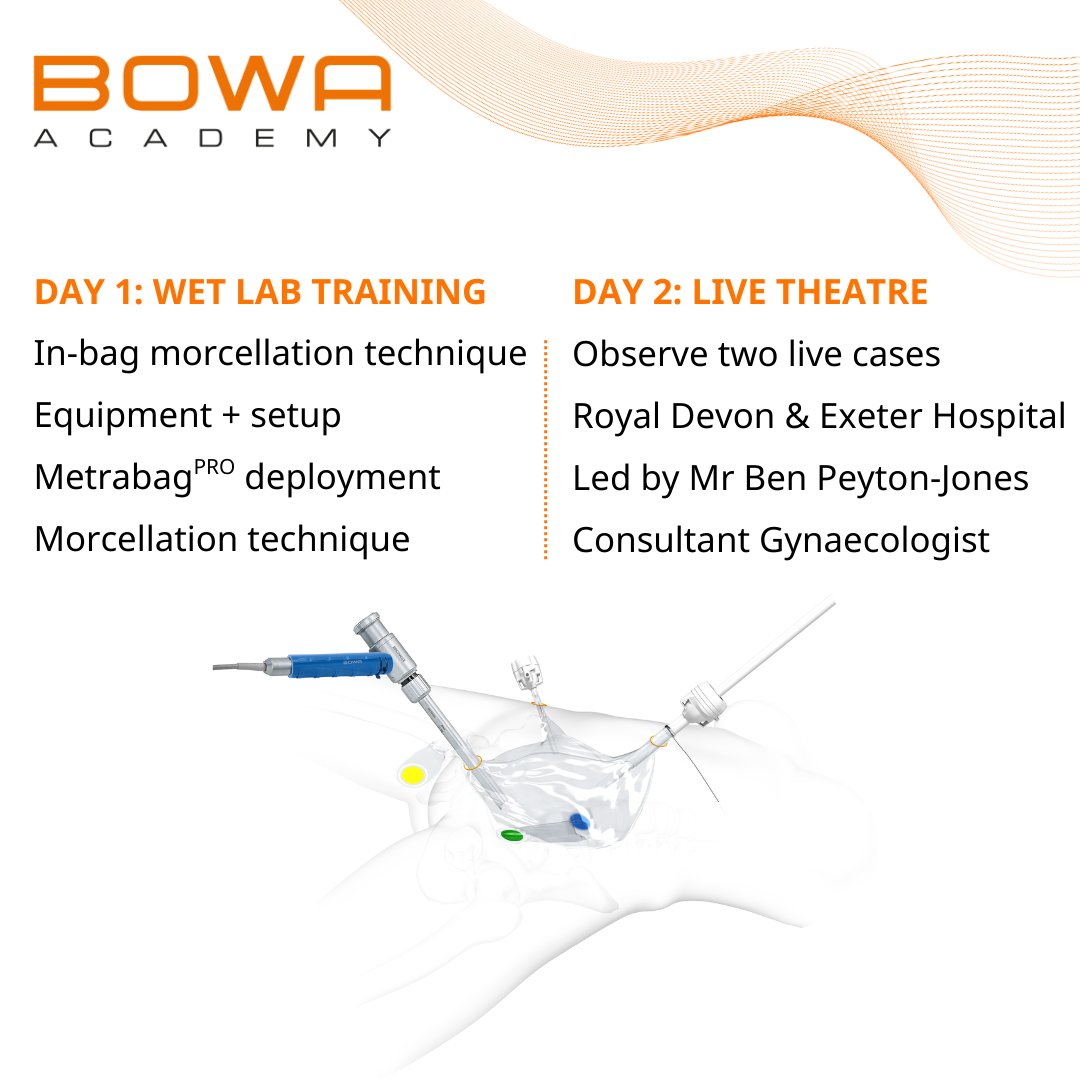 BOWAMEDICALUK's tweet photo. In-Bag Morcellation Course
🗓 18–19 Mar 2026

Two-day course combining hands-on wet lab training with a live theatre day. Led by Mr Ben Peyton-Jones

Consultant-level delegates only. Only 3 places available.
Apply by 5pm Tues 3 Feb https://t.co/WPmqRvUBGL
#gynaecology #training https://t.co/Y1X04NHMph