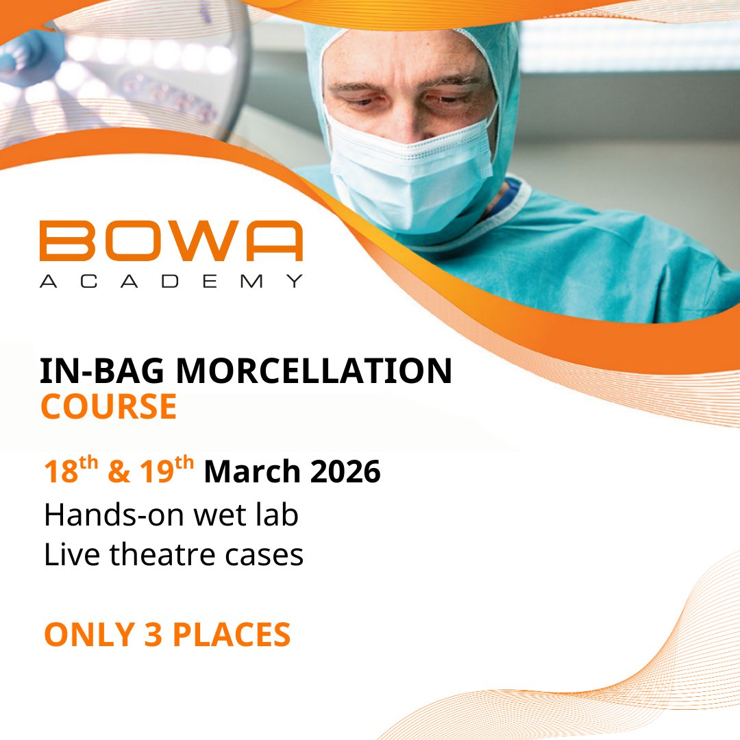 BOWAMEDICALUK's tweet photo. In-Bag Morcellation Course
🗓 18–19 Mar 2026

Two-day course combining hands-on wet lab training with a live theatre day. Led by Mr Ben Peyton-Jones

Consultant-level delegates only. Only 3 places available.
Apply by 5pm Tues 3 Feb https://t.co/WPmqRvUBGL
#gynaecology #training https://t.co/Y1X04NHMph