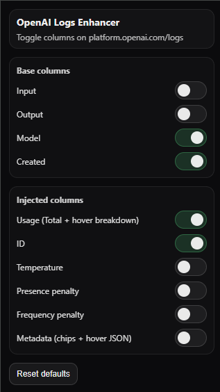 Swendoz's tweet photo. Heads up: this relies on the current OpenAI UI, so it might break if  things change.

Code here: https://t.co/LerJD3cbzF https://t.co/UKFbcPkfPs