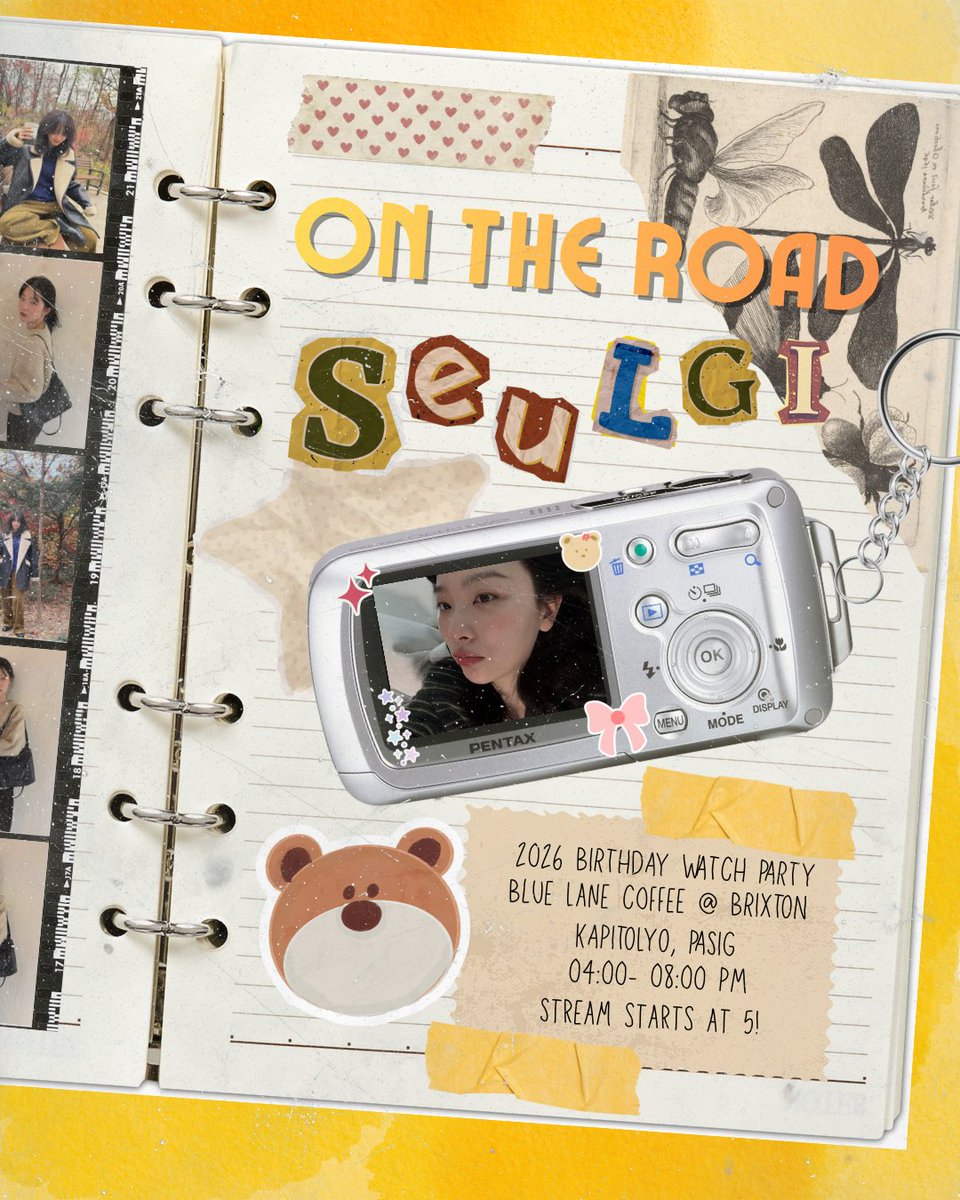 KSGUpdates's tweet photo. SEULGI 2026 BIRTHDAY
ON THE ROAD Watch Party PH & Cupsleeve Event

📍 Blue Lane Coffee, Pasig
🗓 February 7, 2026 (Saturday)
⏰️ 4-8PM (Stream starts at 5)

Pre-registration opens January 24 1PM PH Time

#슬기 #SEULGI @RVsmtown