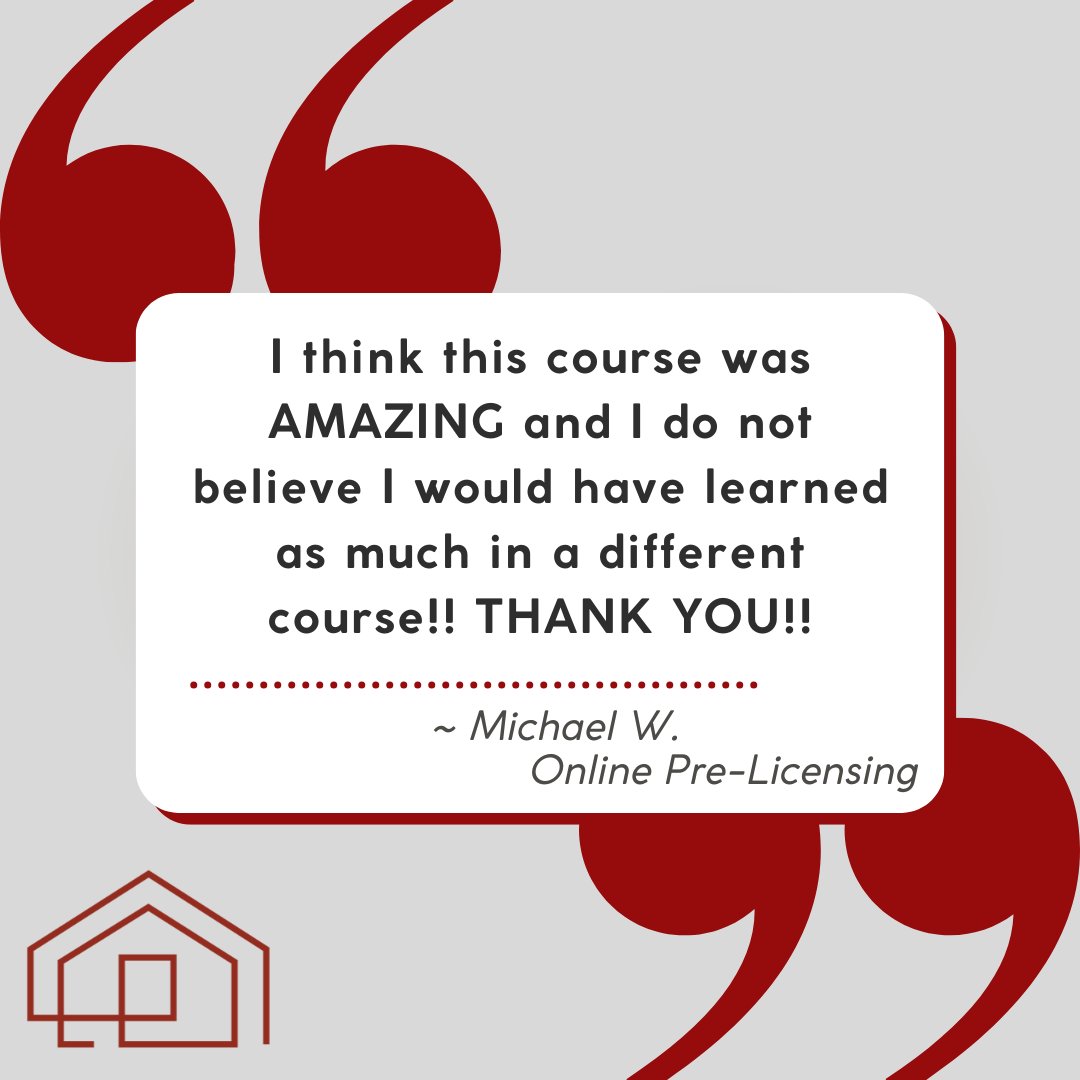 learn_at_IREI's tweet photo. Thank you for the kind words, Michael! 😊
.
.
.
#IndianaRealEstateInstitute #IREI #RealEstate
#RealEstateSchool #Realtor #RealEstateAgent #Knowledge #LearningIsPower #themoreyouknow #realestateprep #realestateexam #realestateexamprep #Testimonial #grateful #thankful https://t.co/TT4VigCgwv