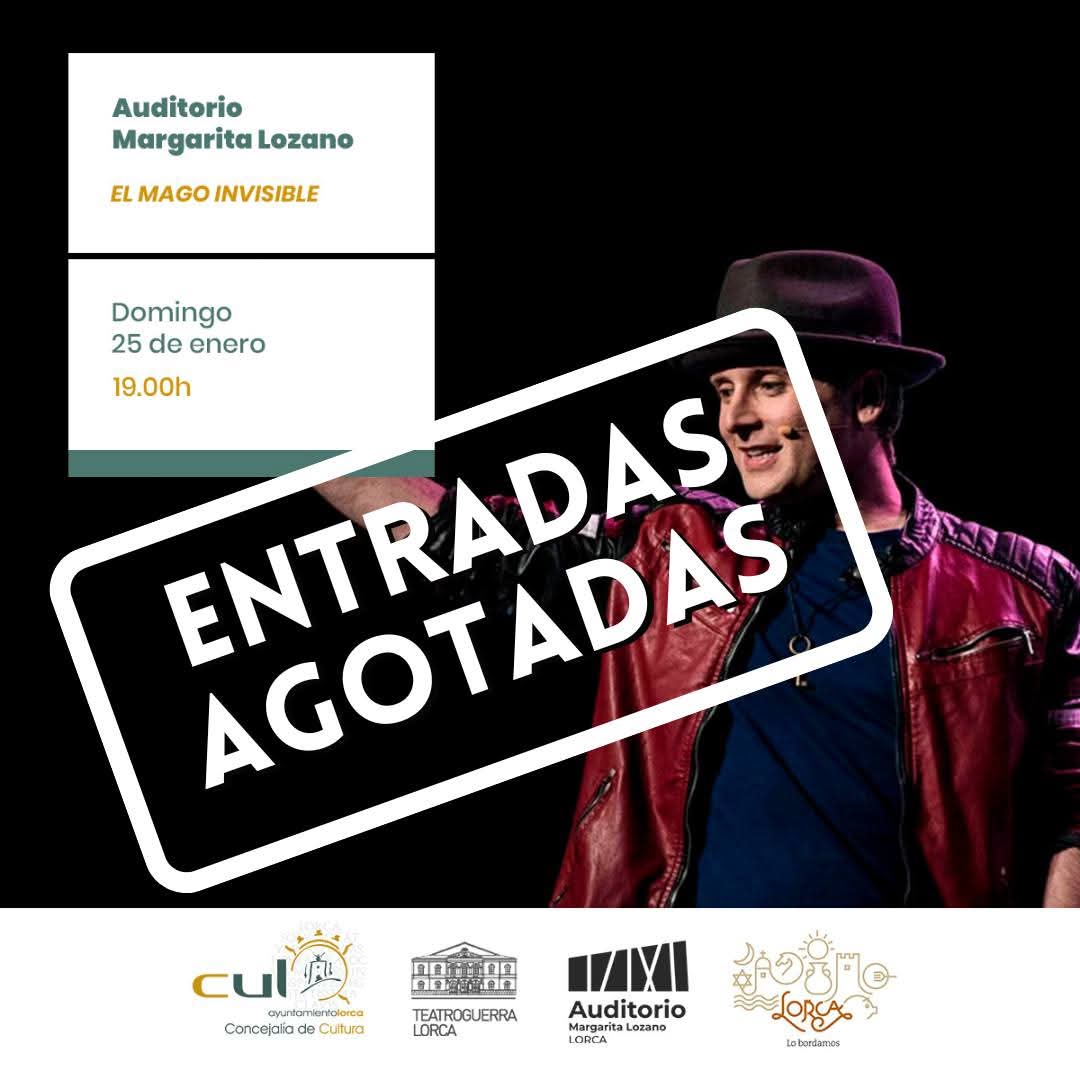 🔝👏 El Mago Invisible cuelga el cartel de "No hay entradas para su espectáculo de este domingo 25 "NADA ES LO QUE PARECE (MAX)"👏

En nuestra web💻 auditoriomargaritalozano.es/programacion/ podéis encontrar información sobre el resto de programación prevista. 

#CulturaEnLorca