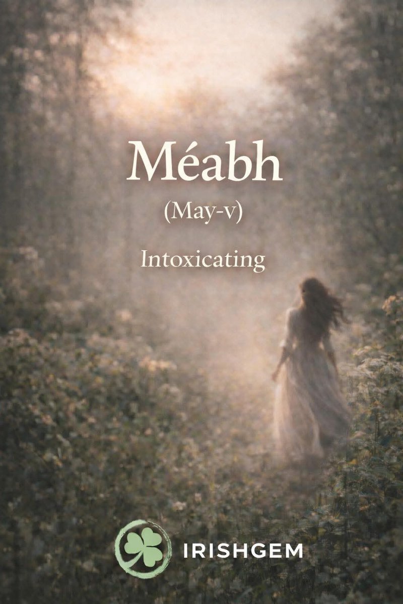 ThisIsIreland3's tweet image. Irish Girls’ Names &amp;amp; Their Meanings
🇮🇪 Méabh-Pronounced: May-v

Méabh is a traditional Irish name that comes from the Old Irish Medb, meaning intoxicating or she who intoxicates.
The name is most famously associated with Queen Méabh of Connacht in Irish mythology 💚

#IrishNames