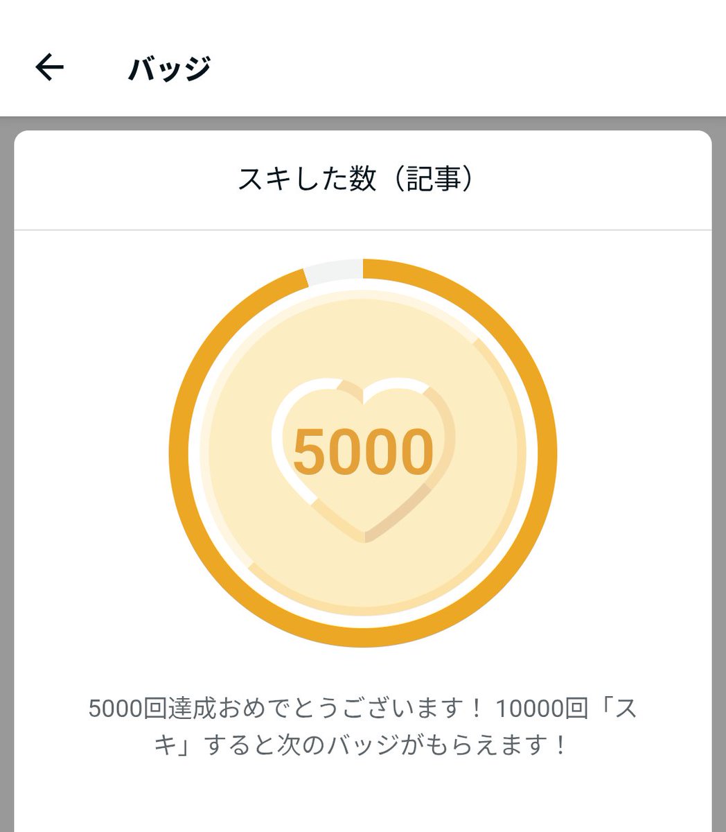 noteにこんなバッジがあるとは知らなんだ。5000回かー。