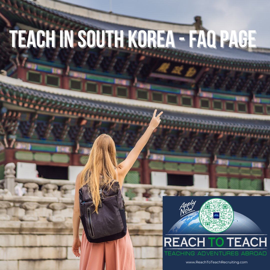 Our #SouthKorea FAQ page answers your questions:
✔️How much will I be paid?
✔️What qualifications do I need to #TeachInKorea?
✔️Will my school pay for airfare?
✔️Will my school pay for housing?
✔️Is South Korea safe?
Read it
🔗
reachtoteachrecruiting.com/teach-english-…

#ReachToTeach #TeachAbroad