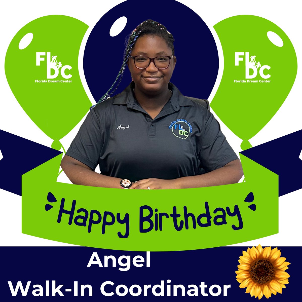 🌻🎂 Happy Birthday, Angel! 🎂🌻
Today we’re celebrating Angel, our wonderful Walk-In Coordinator and the bright, welcoming smile our clients see the moment they step into the Florida Dream Center. 💛 Her kindness and warmth set the tone for everyone who walks through our doors.