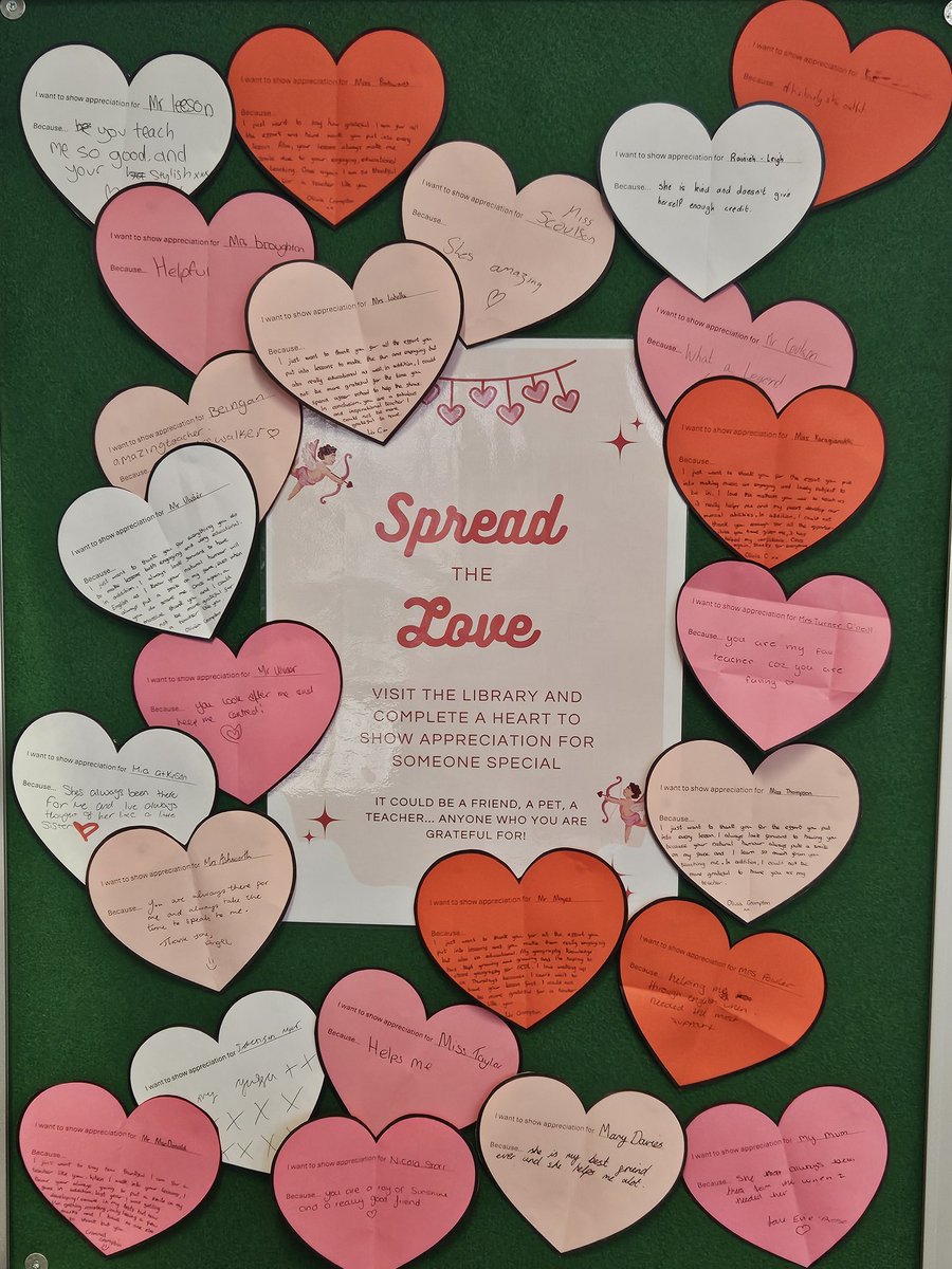PATKingsSchool's tweet image. Love is definitely in the air in the #Library! Remember to visit and complete a heart for someone you appreciate. 💕📚 #LoveReading #ValentinesDay