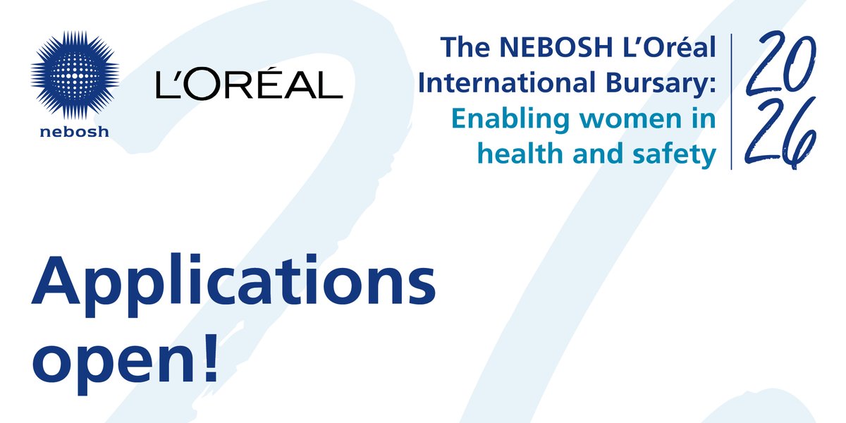 NEBOSHTweets's tweet photo. Applications now open!

We are excited to announce that we have collaborated with L’Oréal for the fourth year running for the ‘NEBOSH L’Oréal International Bursary: Enabling women in health and safety’. 

Find out more details here: https://t.co/DusoIJPagz https://t.co/WovLnSFScP