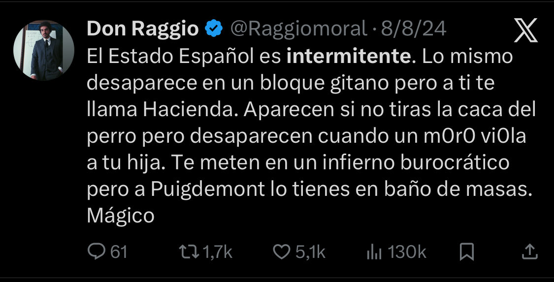 Yo tengo una teoría política llamada "Teoría del Estado Intermitente" cuya tesis se explica en el propio nombre de la teoría. Pongo ejemplos: