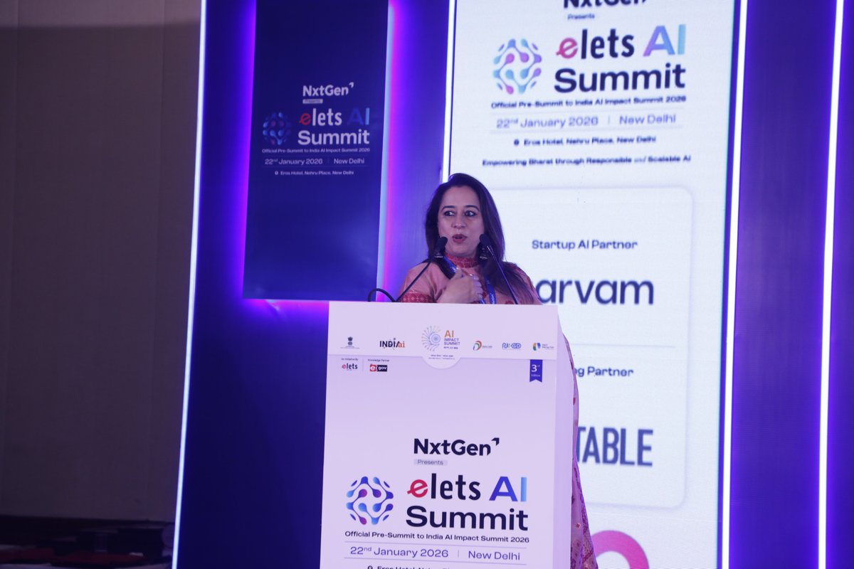 eletsonline's tweet photo. 𝐄𝐥𝐞𝐭𝐬 𝐀𝐈 𝐒𝐮𝐦𝐦𝐢𝐭, 𝟐𝟎𝟐𝟔
22 January, at the Eros Hotel, Nehru Place, New Delhi
Jollydeep Kaur, Head of Marketing, NxtGen Cloud Technologies Pvt Ltd
#EletsAISummit2026 #AISummit #AISummtDelhi #AIinIndia #PreSummit https://t.co/9itO709PBo
