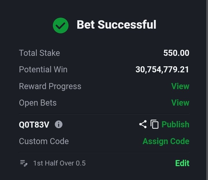 No Risk No Reward 🤫

✨️🎮 1st Half Over 0.5 

It's Not A Most To Play🤒