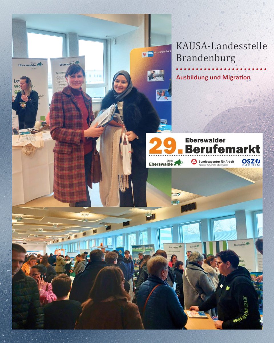 💼 Ein Tag voller Chancen – für heute und morgen.

Mit 111 Unternehmen und Institutionen war der Eberswalder Berufemarkt auch in diesem Jahr sehr gut besucht. Die erste Ausbildungsmesse des neuen Jahres fand am 17. Januar am Oberstufenzentrum II Barnim statt.

Wir waren dabei👍