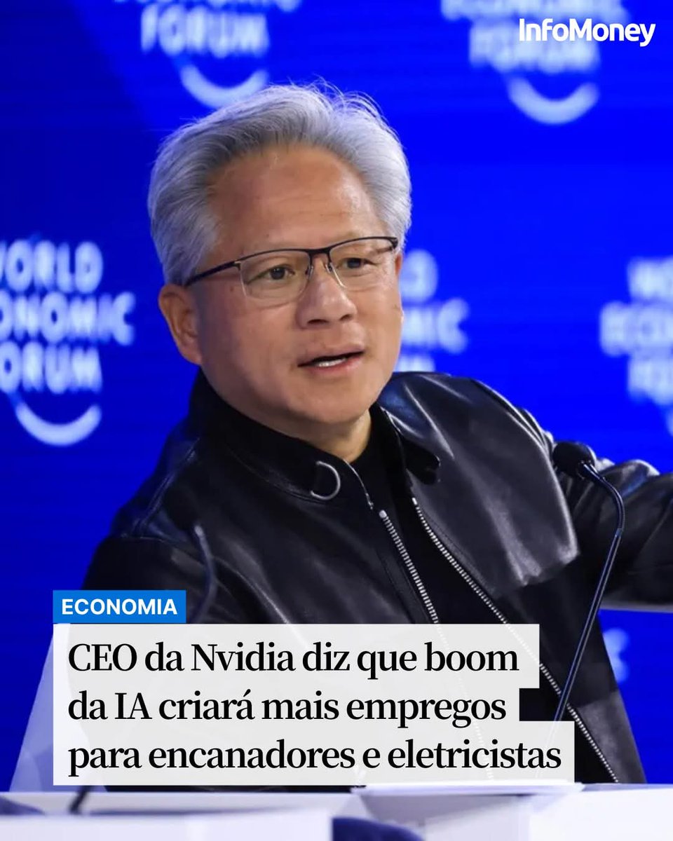 SensoCrtico1's tweet image. JENSEN HUANG DEFENDE ALTA DEMANDA

À medida que a inteligência artificial ameaça virar de cabeça para baixo os mercados de trabalho em vários países, o CEO da Nvidia, Jensen Huang, minimizou as preocupações de longo prazo e defendeu que profissionais técnicos e vocacionais já…