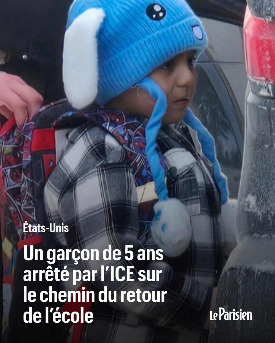 En rentrant chez eux mardi, dans le Minnesota, Liam et son père ont été interpellés par l'ICE, la police de l’immigration américaine

Ils ont été transportés dans un centre de détention au Texas, selon des responsables scolaires
➡️ l.leparisien.fr/vMNT