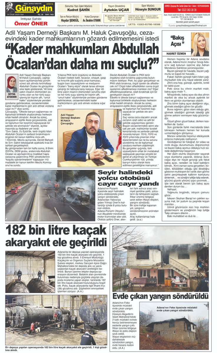 Gece Gündüz PKK’yı Affetmenin Yolunu Arayanlara Soruyoruz‼️

Bu Adli Mahkum Ne Yaptı⁉️

Öcalan ve Örgütünden Daha mı Ağır Suçlar İşledi⁉️

Eğer Bir Cevabınız Yoksa,Sorun Mahkumda Değil,Kesinlikle Sizin 
Adalet Anlayışınızdadır‼️

Çözüm GenelAf
<a href="/RTErdogan/">Recep Tayyip Erdoğan</a> <a href="/dbdevletbahceli/">Devlet Bahçeli</a>