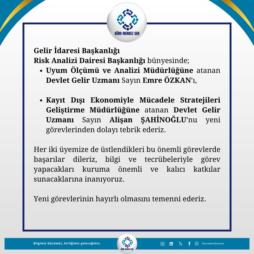 Üyelerimizin Yeni Görevlerinde Başarılar Dileriz.