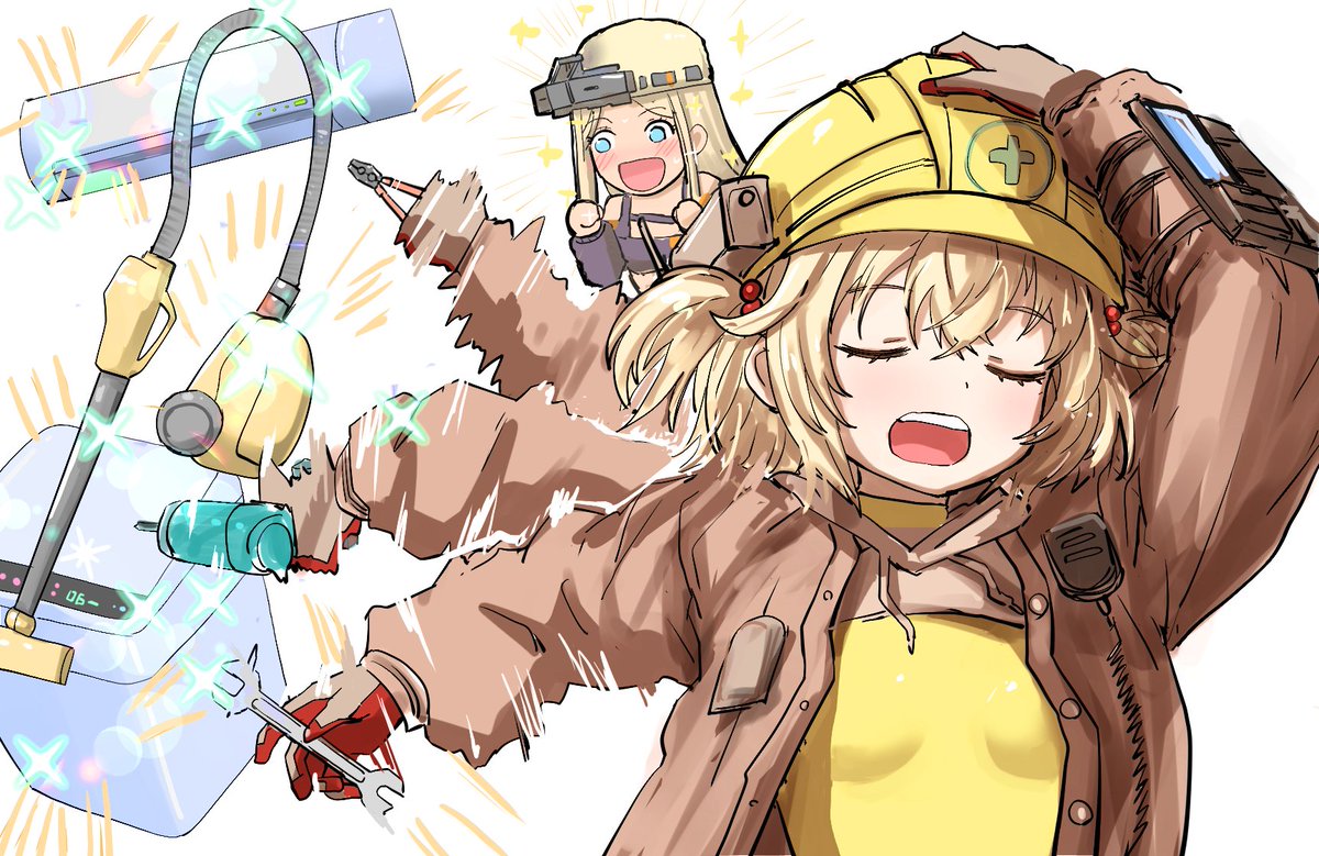 前哨基地のボロッボロの家電を一瞬で修理するリターと感動する弟子
#NIKKEfanart 
#NIKKE 
#naoyazenin 